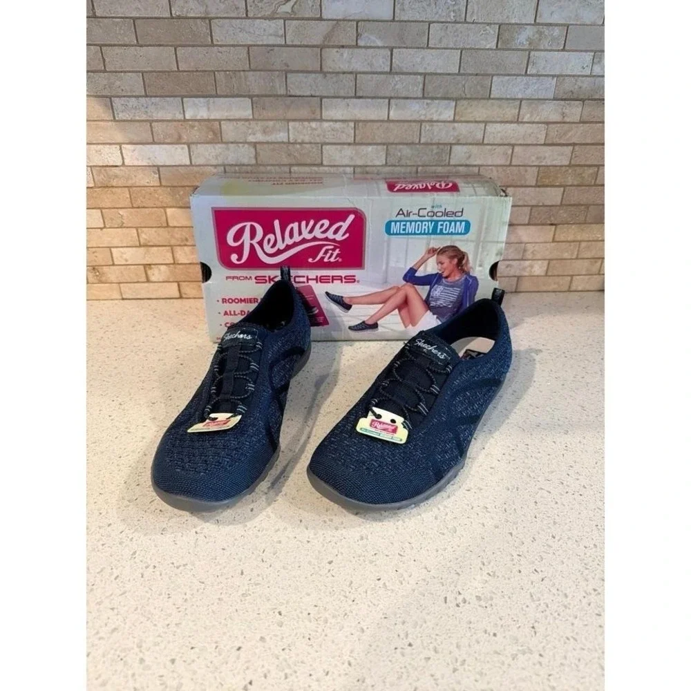 Skechers Relaxed Fit Womens 12‎ Navy SN23028